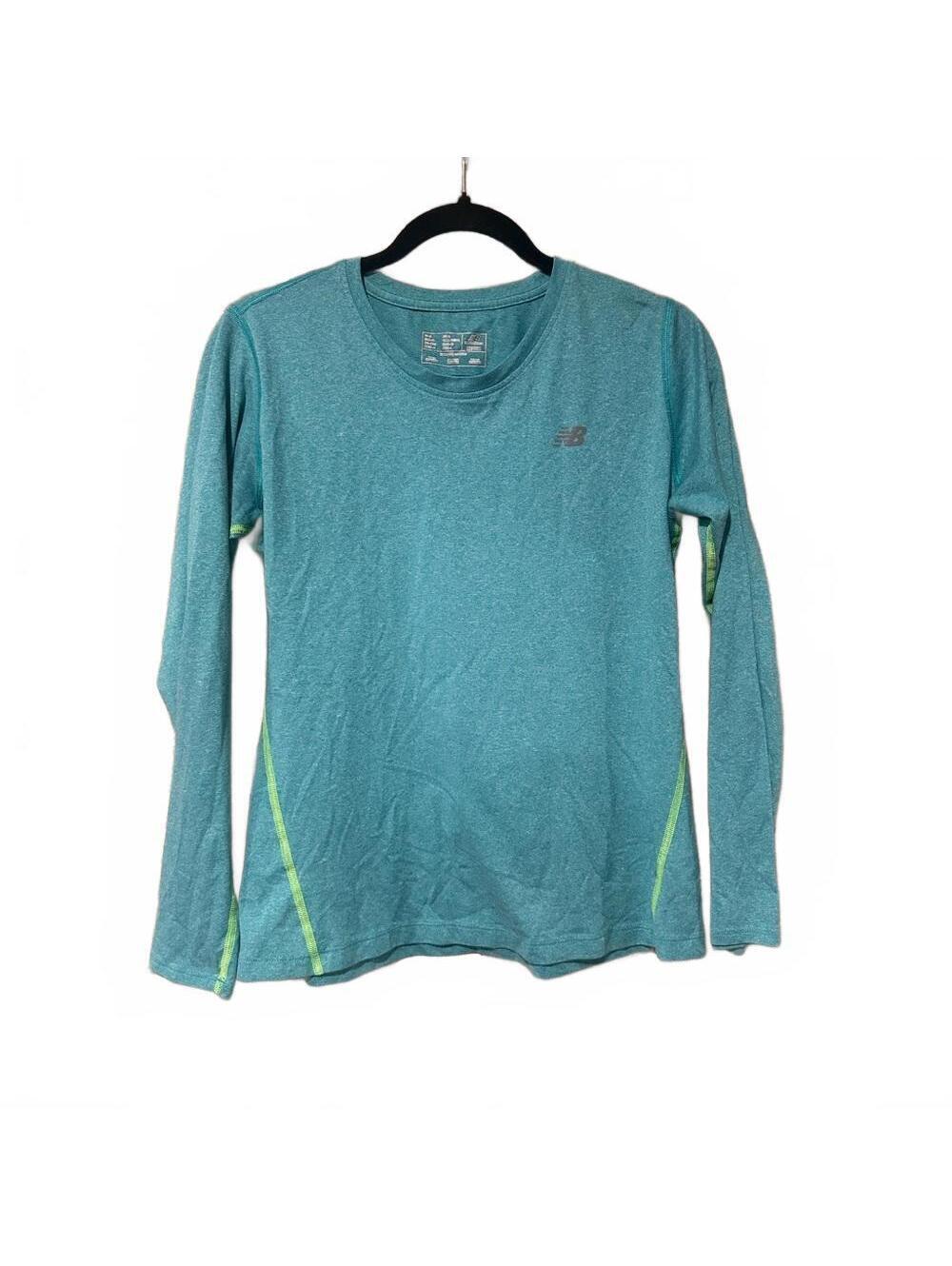 New Balance Aqua Long Sleeve Shirt with Lime Accents